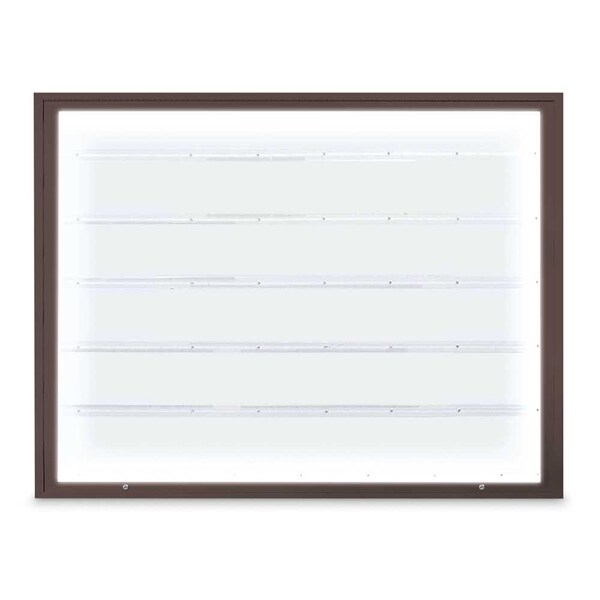 United Visual Products Single Door Radius Corkboard, 18"X24", B UV8000-BRONZE-AMETHY - main
